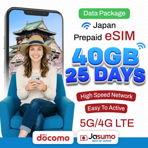 Japan eSIM 25 Day Plan – 40GB