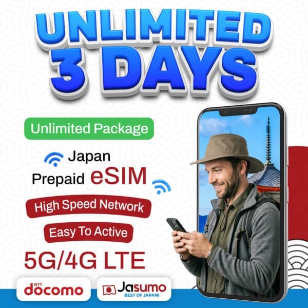 Japan eSIM 3 Day Plan – Unlimited