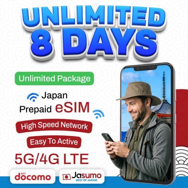 Japan eSIM 8 Day Plan – Unlimited