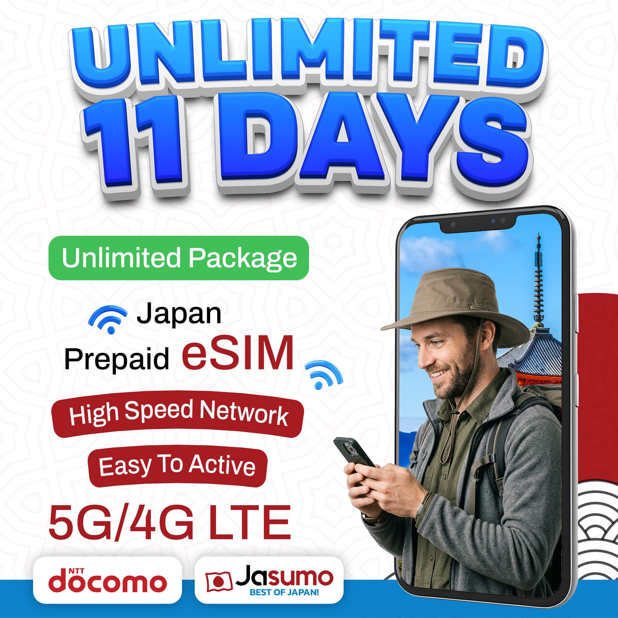 Japan eSIM 11 Day Plan – Unlimited